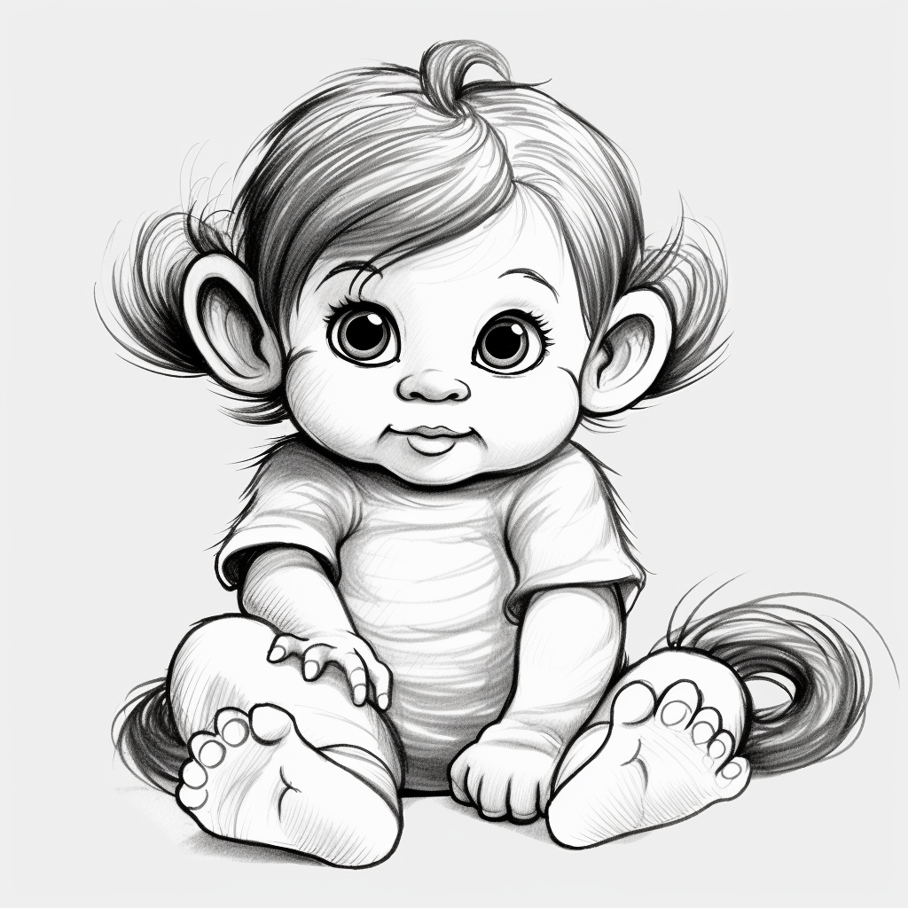Realistic Baby-Ape Coloring Pages 3