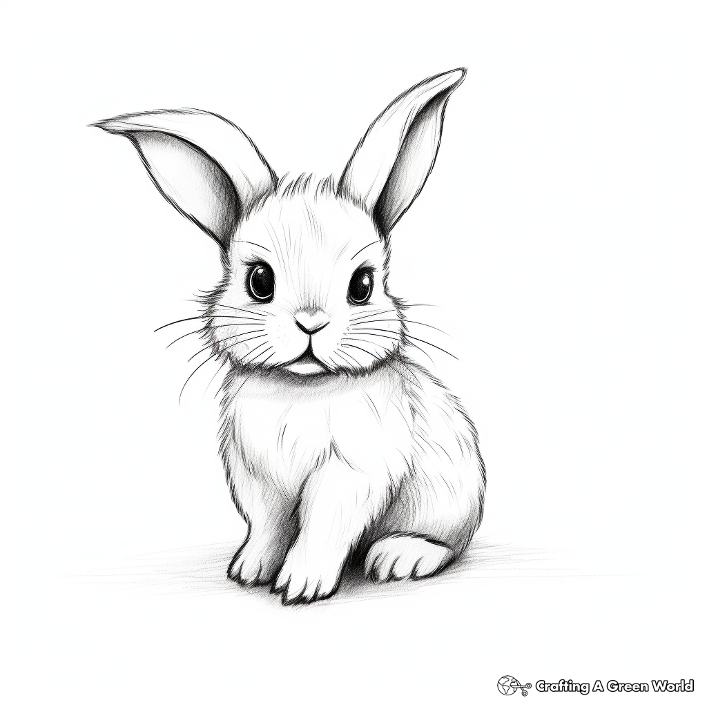 Realistic Baby Bunny Coloring Pages 2