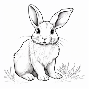 Realistic Baby Bunny Coloring Pages 3