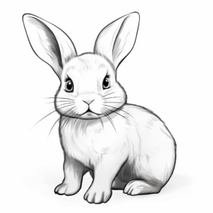Realistic Baby Bunny Coloring Pages 4