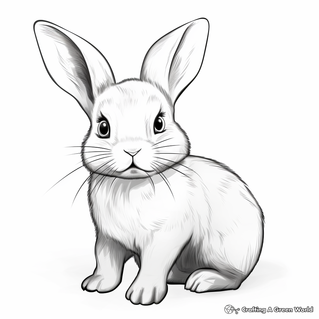 Realistic Baby Bunny Coloring Pages 4
