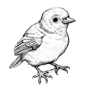 Realistic Baby Sparrow Coloring Sheets 3