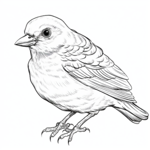 Realistic Baby Sparrow Coloring Sheets 4