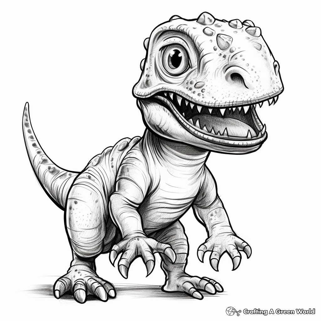 Realistic Baby T-Rex Coloring Pages for the Aspiring Paleontologists 1