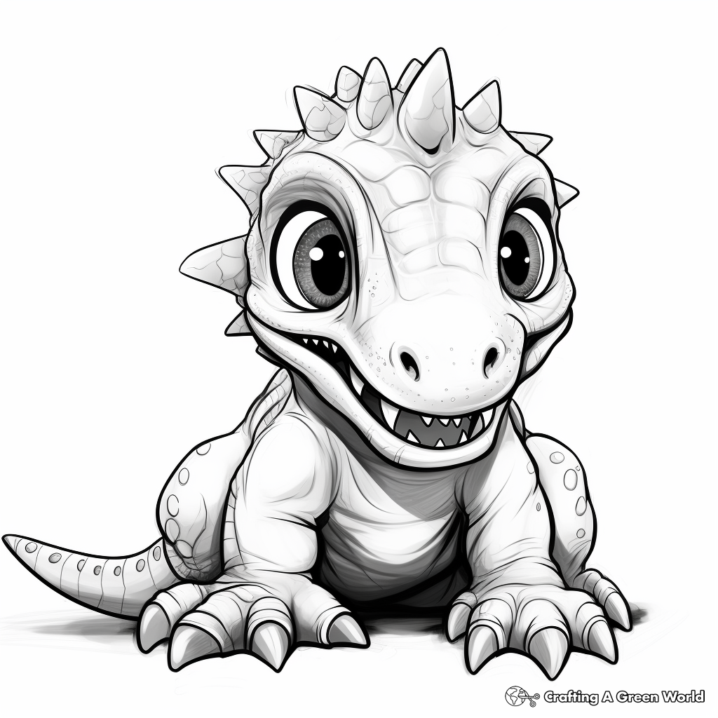 Realistic Baby T-Rex Coloring Pages for the Aspiring Paleontologists 2