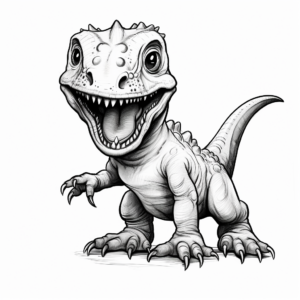 Realistic Baby T-Rex Coloring Pages for the Aspiring Paleontologists 3