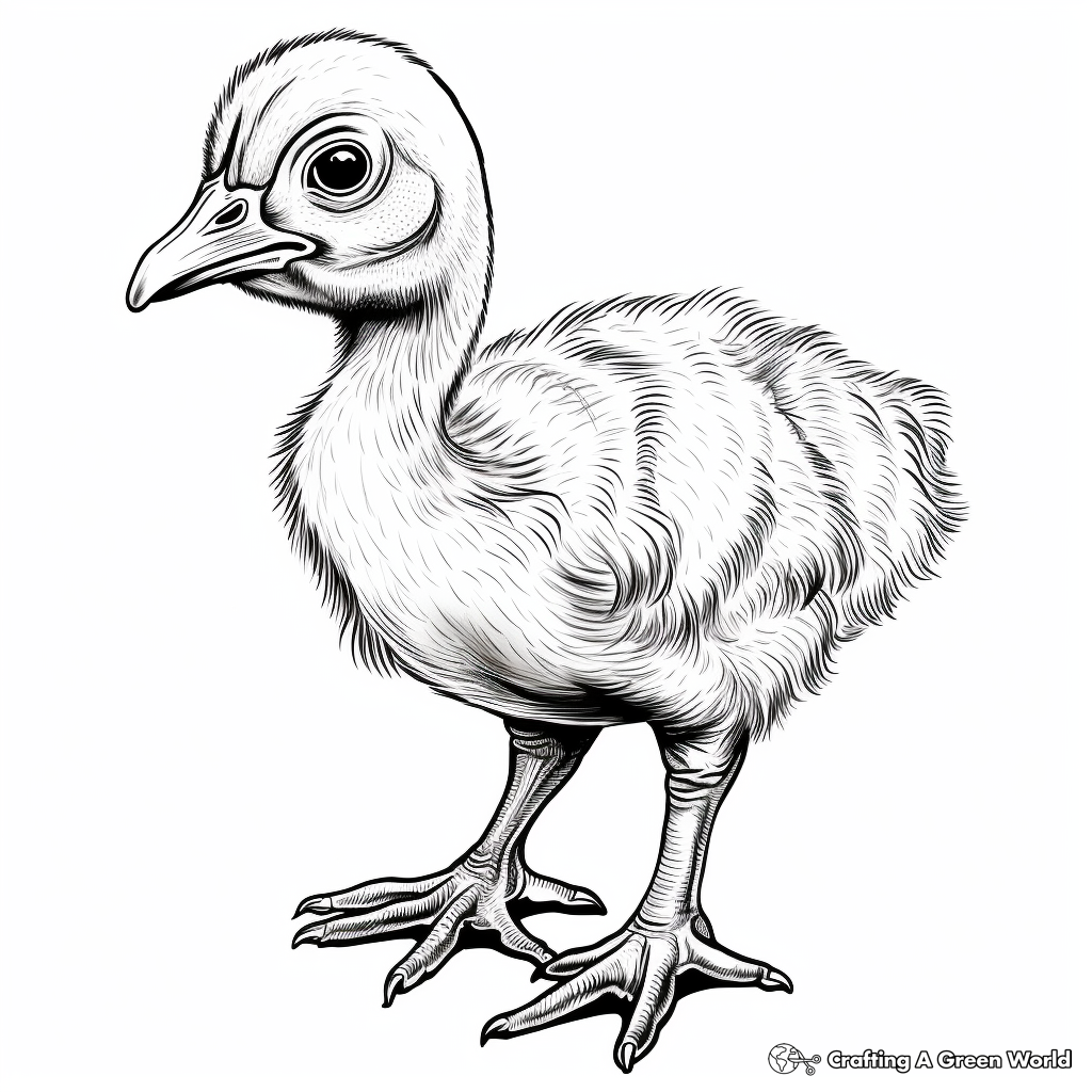 Realistic Baby Turkey Coloring Sheets 2