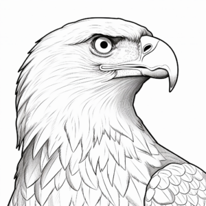 Realistic Bald Eagle Head Portrait Coloring Page 4