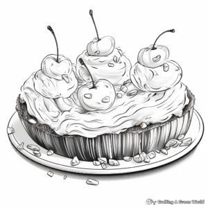 Realistic Banana Split Ice Cream Coloring Pages 1