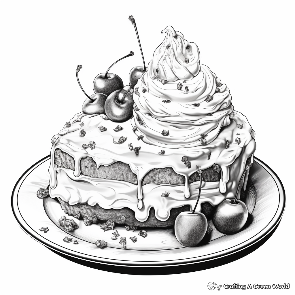 Realistic Banana Split Ice Cream Coloring Pages 3