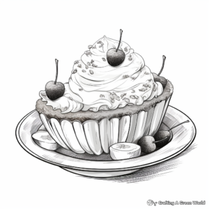 Realistic Banana Split Ice Cream Coloring Pages 4