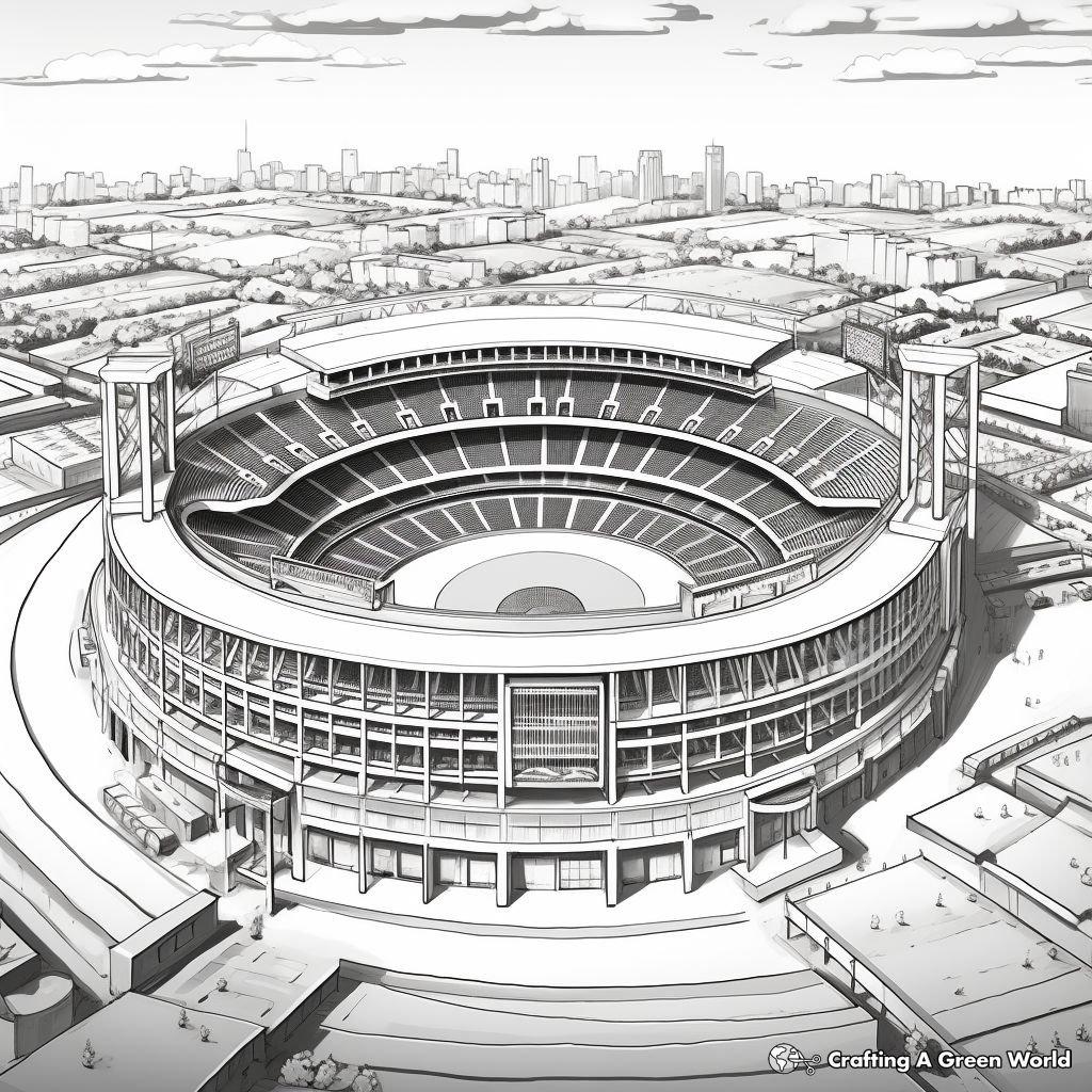 Realistic Baseball Stadium Coloring Pages 2
