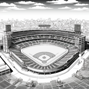Realistic Baseball Stadium Coloring Pages 4