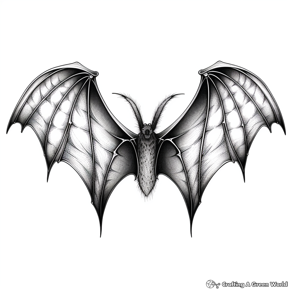 Realistic Bat Wings Coloring Pages 3