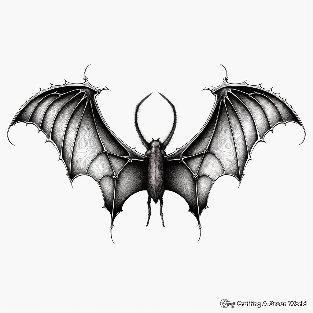 Realistic Bat Wings Coloring Pages 4