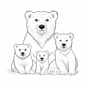 Realistic Bear Family Coloring Pages 3
