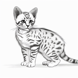 Realistic Bengal Cat Coloring Pages 1