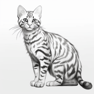 Realistic Bengal Cat Coloring Pages 2