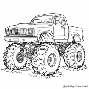Realistic Bigfoot Monster Truck Coloring Sheets 2