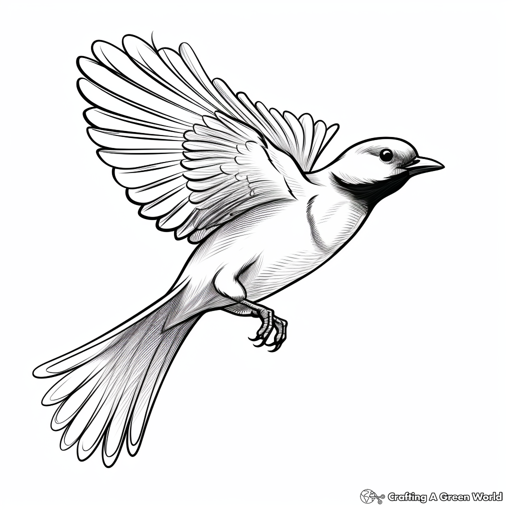 Realistic Bird Flight Adaptation Coloring Sheets 2