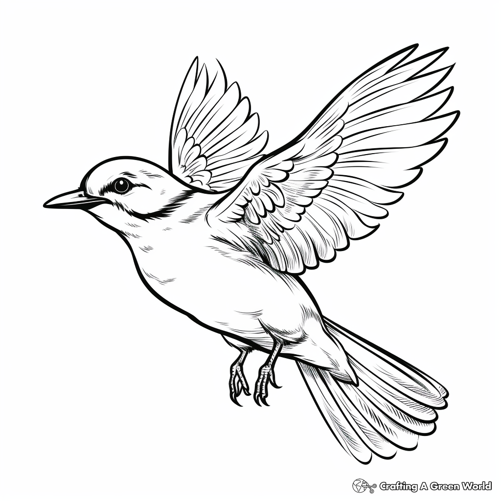 Realistic Bird Flight Adaptation Coloring Sheets 4