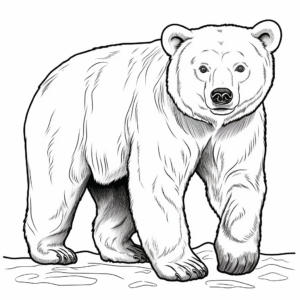 Realistic Black Bear Coloring Pages 1