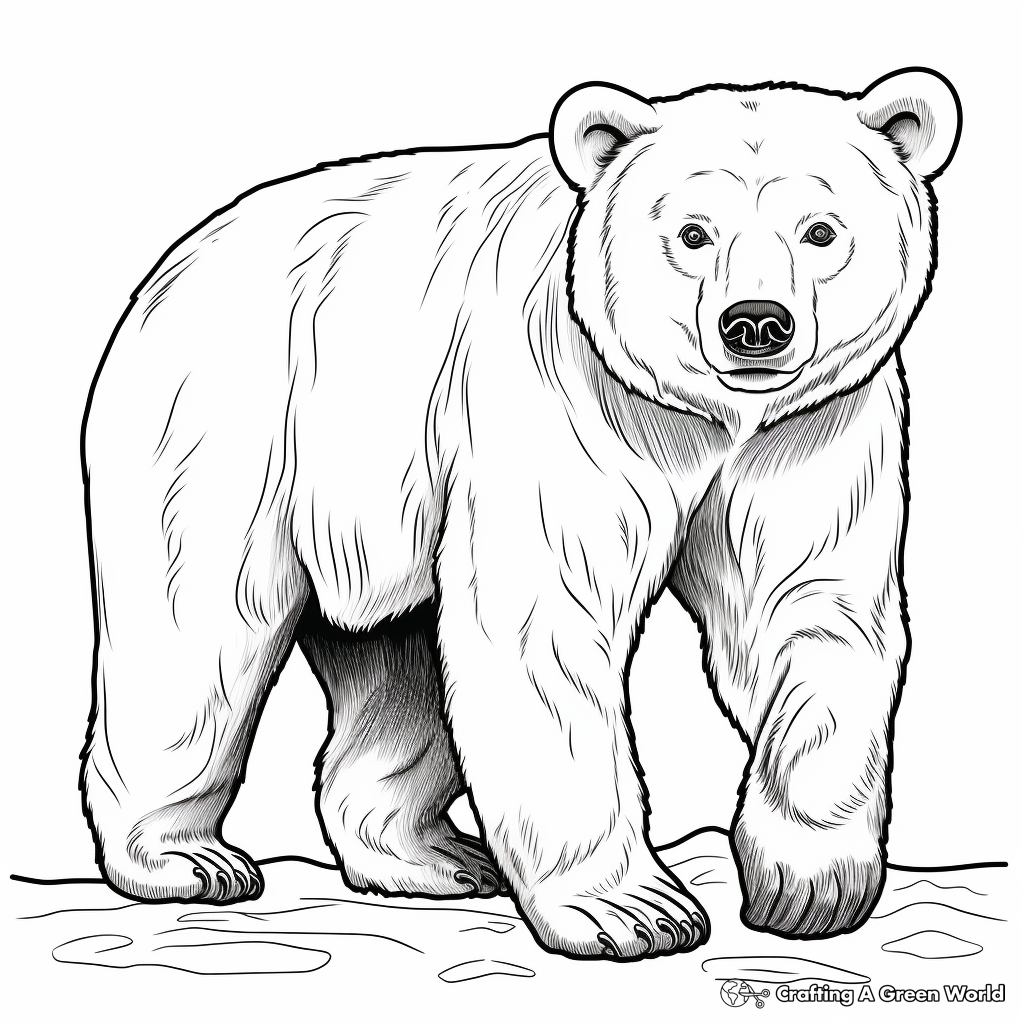 Realistic Black Bear Coloring Pages 1