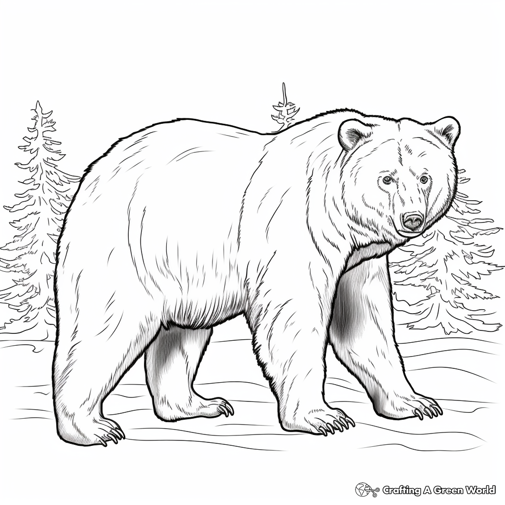 Realistic Black Bear Coloring Pages 4