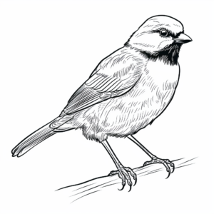 Realistic Black Capped Chickadee Coloring Sheets 1