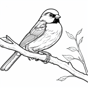 Realistic Black Capped Chickadee Coloring Sheets 3