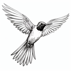 Realistic Black-Chinned Hummingbird Coloring Pages 2