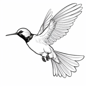 Realistic Black-Chinned Hummingbird Coloring Pages 3