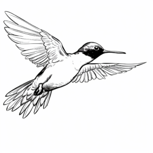Realistic Black-Chinned Hummingbird Coloring Pages 4