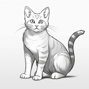 Realistic Black Tabby Cat Coloring Pages 4
