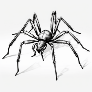Realistic Black Widow Spider Coloring Pages 1
