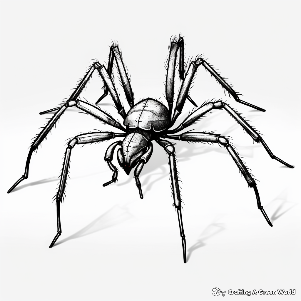 Realistic Black Widow Spider Coloring Pages 1