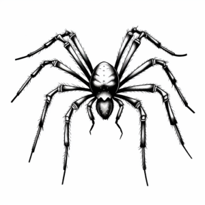 Realistic Black Widow Spider Coloring Pages 2