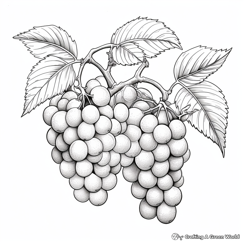 Realistic Blackberry Coloring Pages 1