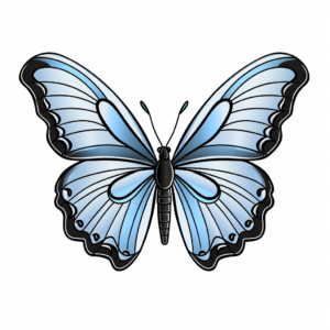 Realistic Blue Morpho Butterfly Coloring Pages 1