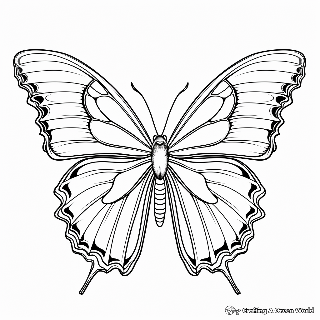 Realistic Blue Morpho Butterfly Coloring Pages 3