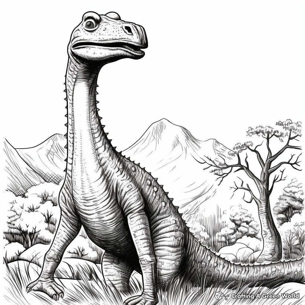 Realistic Brachiosaurus Coloring Sheets 1