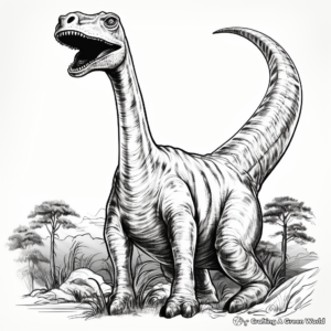 Realistic Brachiosaurus Coloring Sheets 3