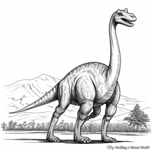 Realistic Brontosaurus Coloring Pages for Adults 1
