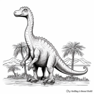 Realistic Brontosaurus Coloring Pages for Adults 2