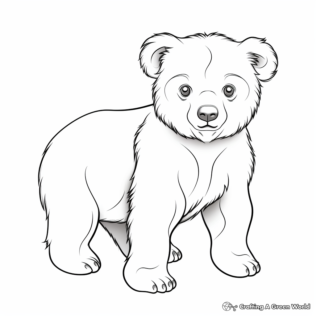Realistic Brown Bear Coloring Sheets 2