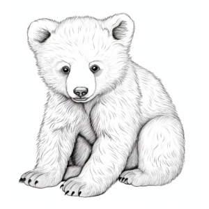 Realistic Brown Bear Cub Coloring Sheets 3