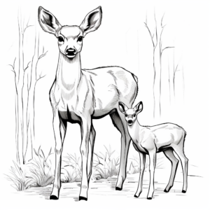 Realistic Browning Buck in the Forest Coloring Pages 2