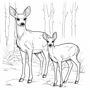 Realistic Browning Buck in the Forest Coloring Pages 4