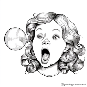 Realistic Bubble Blowing Coloring Pages 1