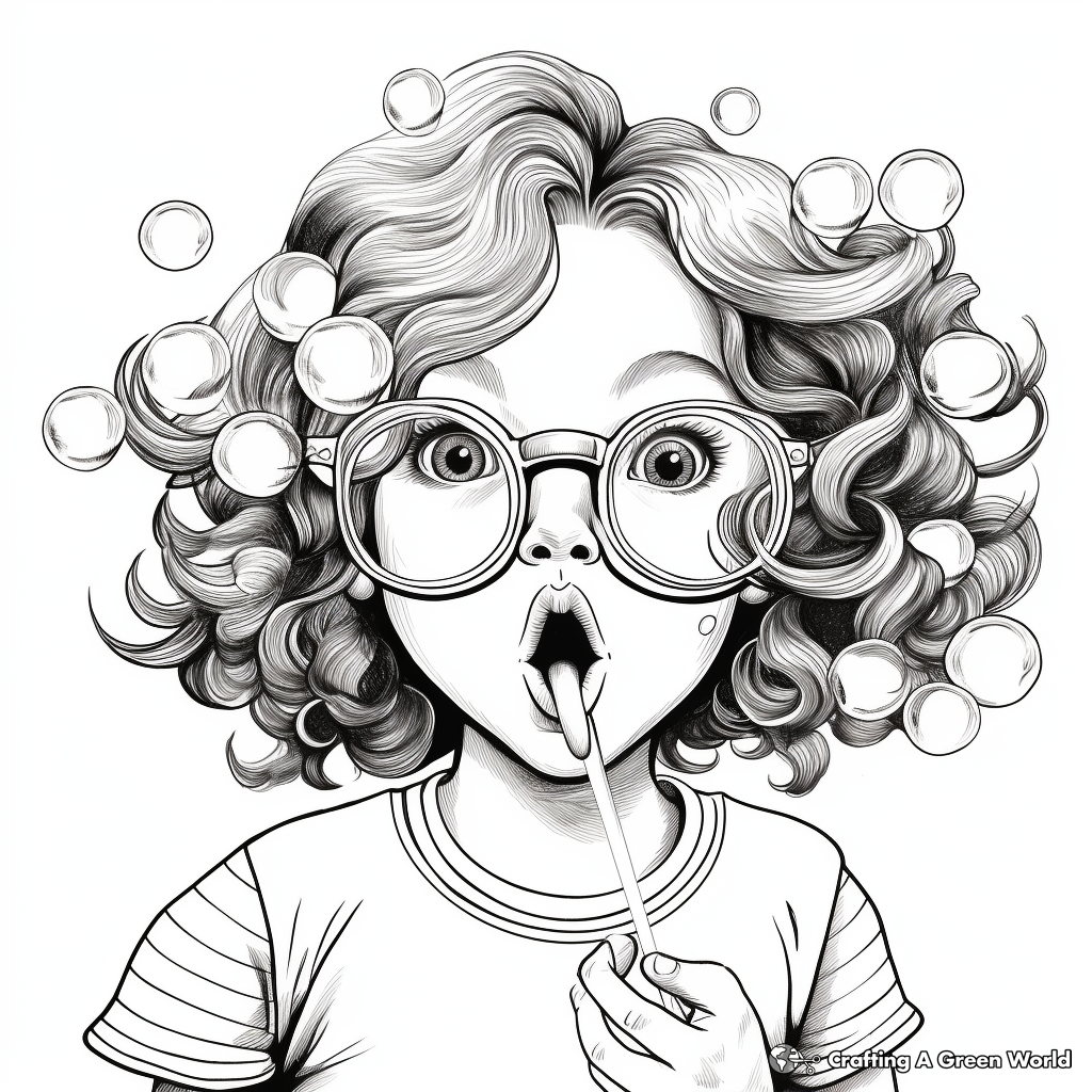 Realistic Bubble Blowing Coloring Pages 3